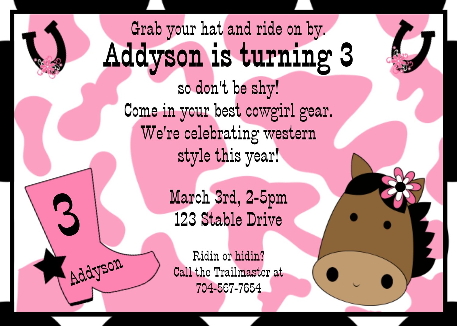 Cowgirl Birthday Party Invitations â Bagvania Invitations Ideas